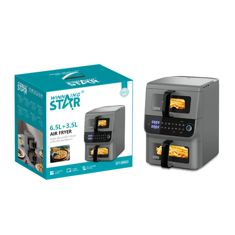 WINNING STAR AIR FRYER 6.5L+ 3.5L 2 DOOR 2500W ST-9693 MADE IN CHINA ( 1 YEAR FULL WARRANTY )