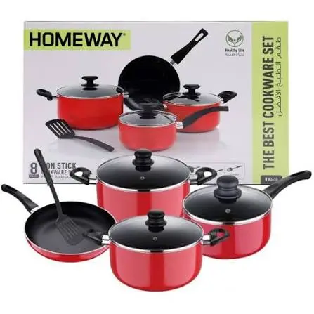 HOMEWAY COOKWARE 8 PCS NON STICK COOKING HW3455