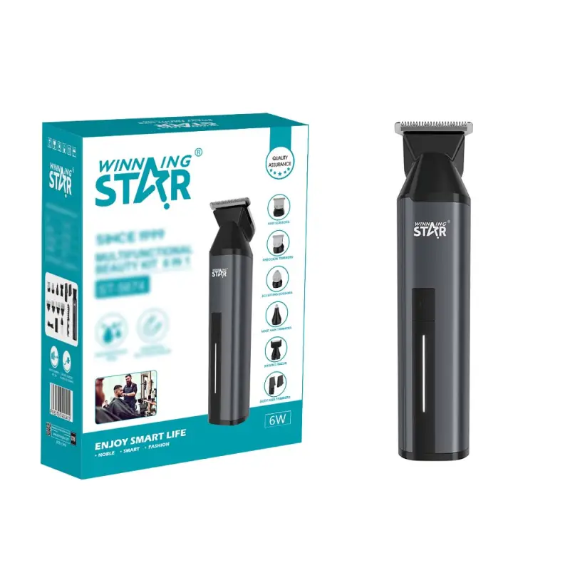 WINNING STAR PROFESSIONAL RECHARGABLE HAIR TRIMMER 6 IN 1 ST-5674