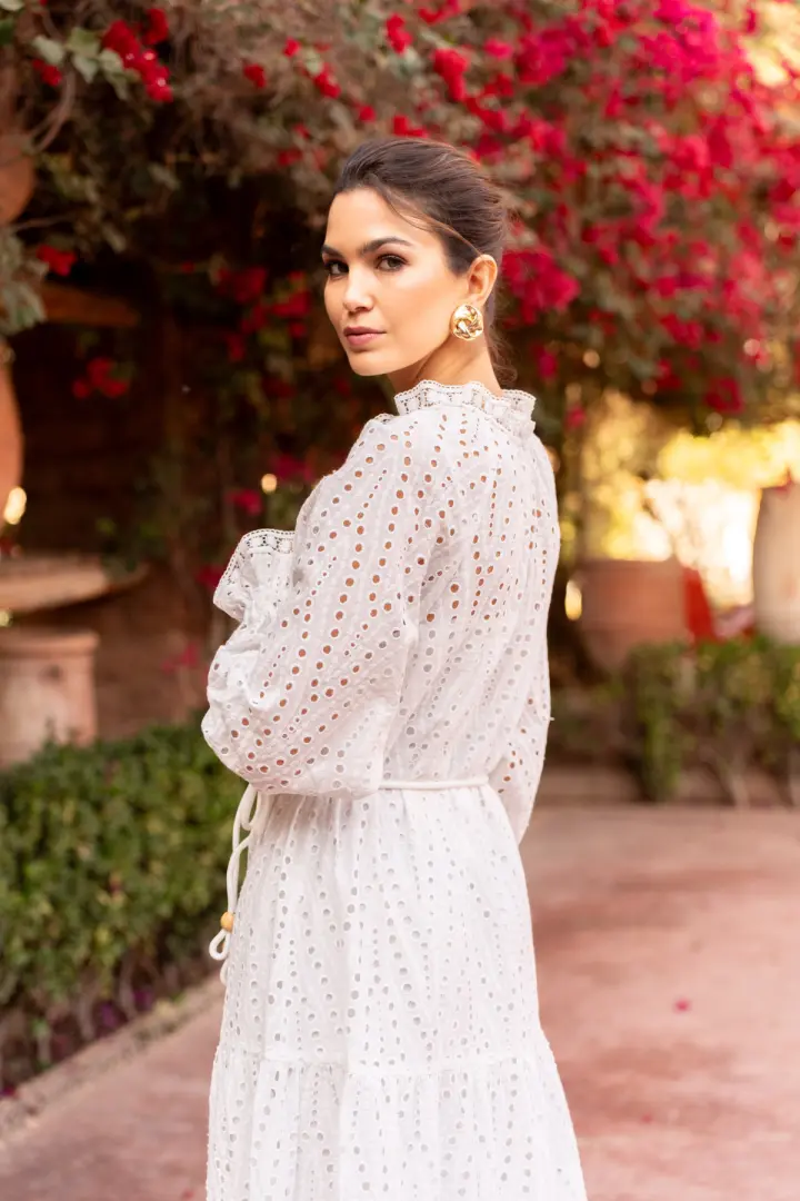 Maxi white cotton dress