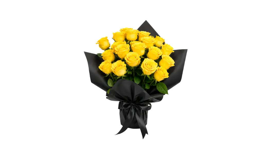 20 Yellow Rose Standing Bouquet