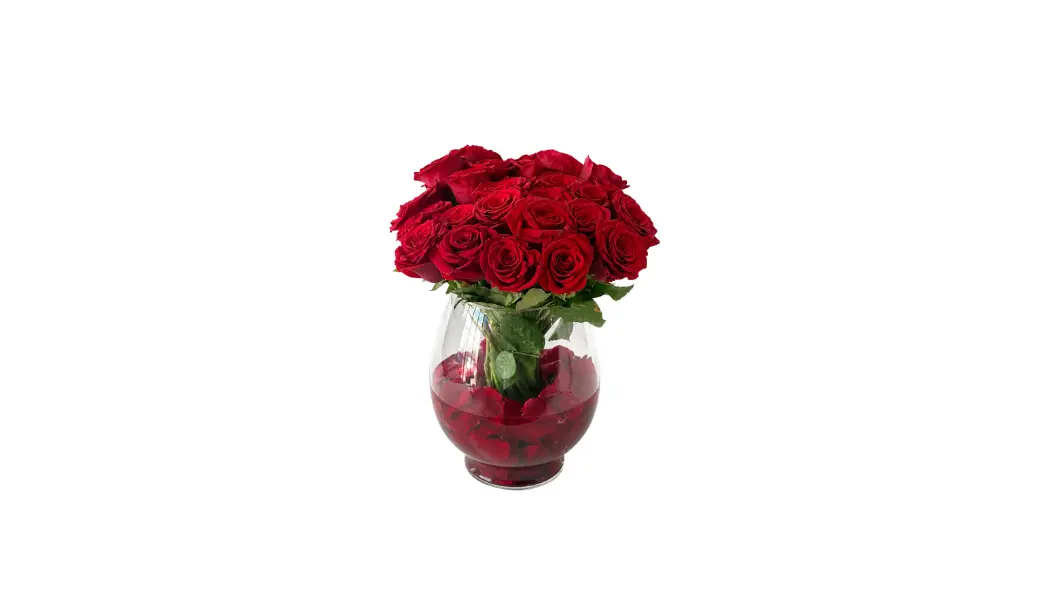 25 Red Rose Vase Arrangement