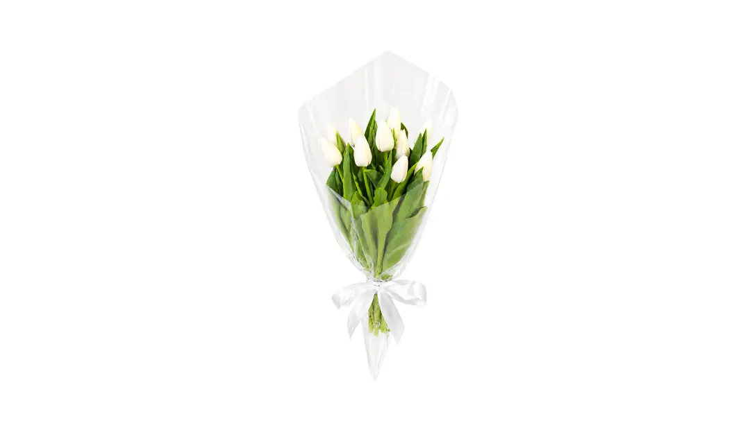 White Tulips (Clear Wrap)