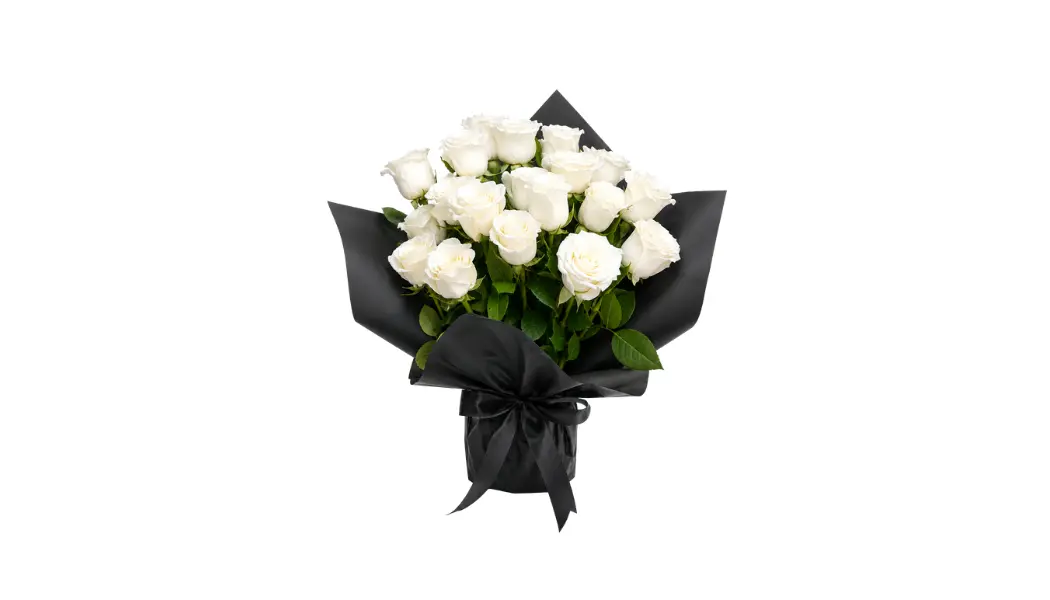20 White Rose Standing Bouquet