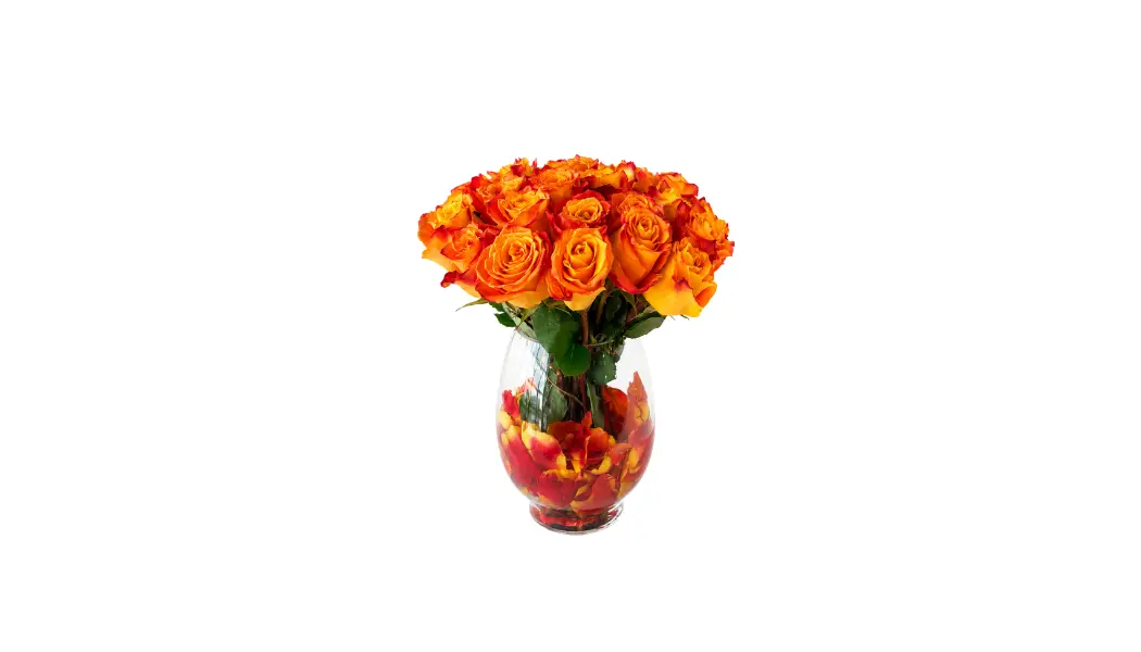 25 Sunset Rose Vase Arrangement