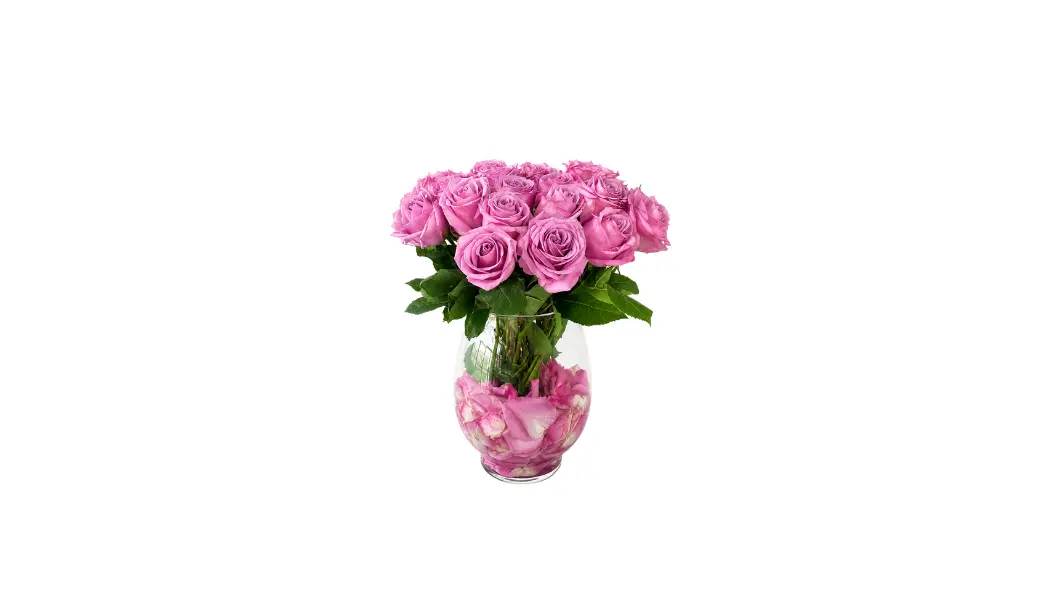 25 Purple Rose Vase Arrangement