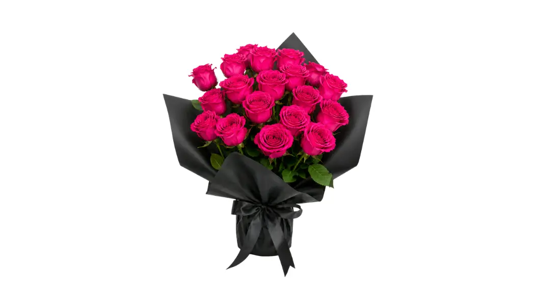 20 Fuchsia Rose Standing Bouquet