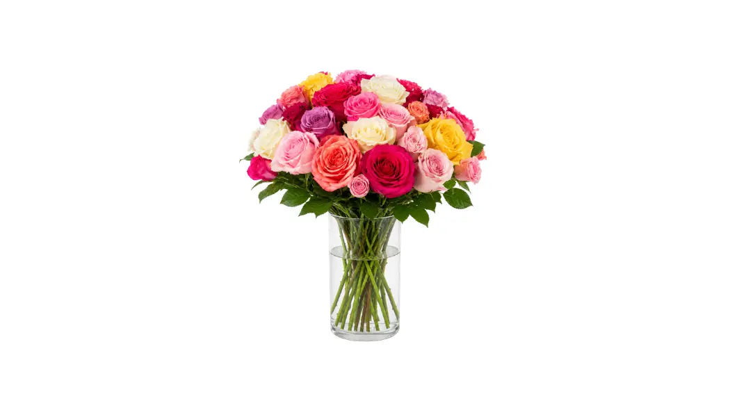 25 Mixed Rose Vase Arrangement