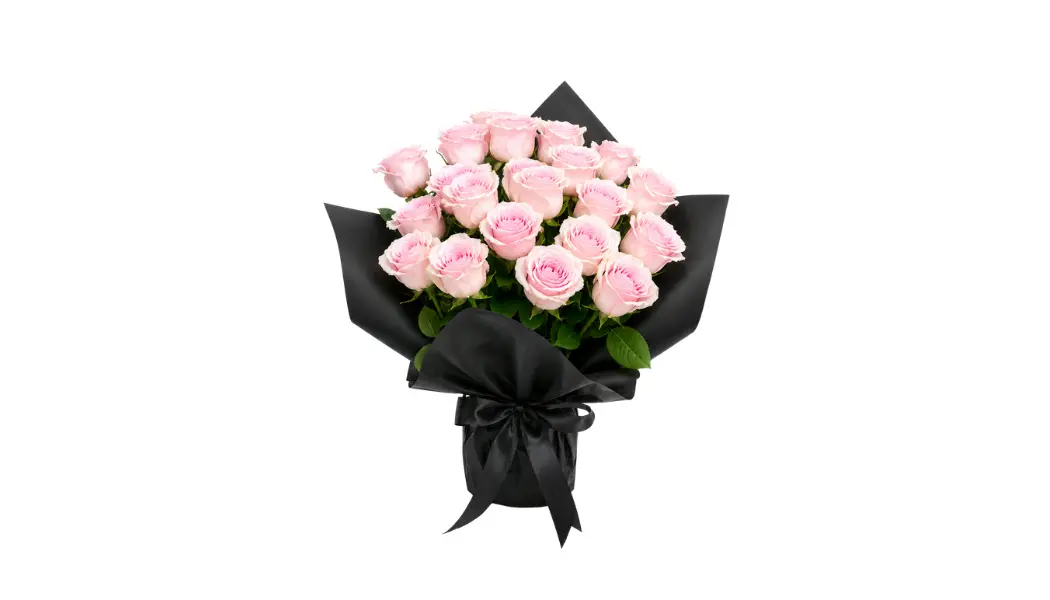 20 Light Pink Rose Standing Bouquet