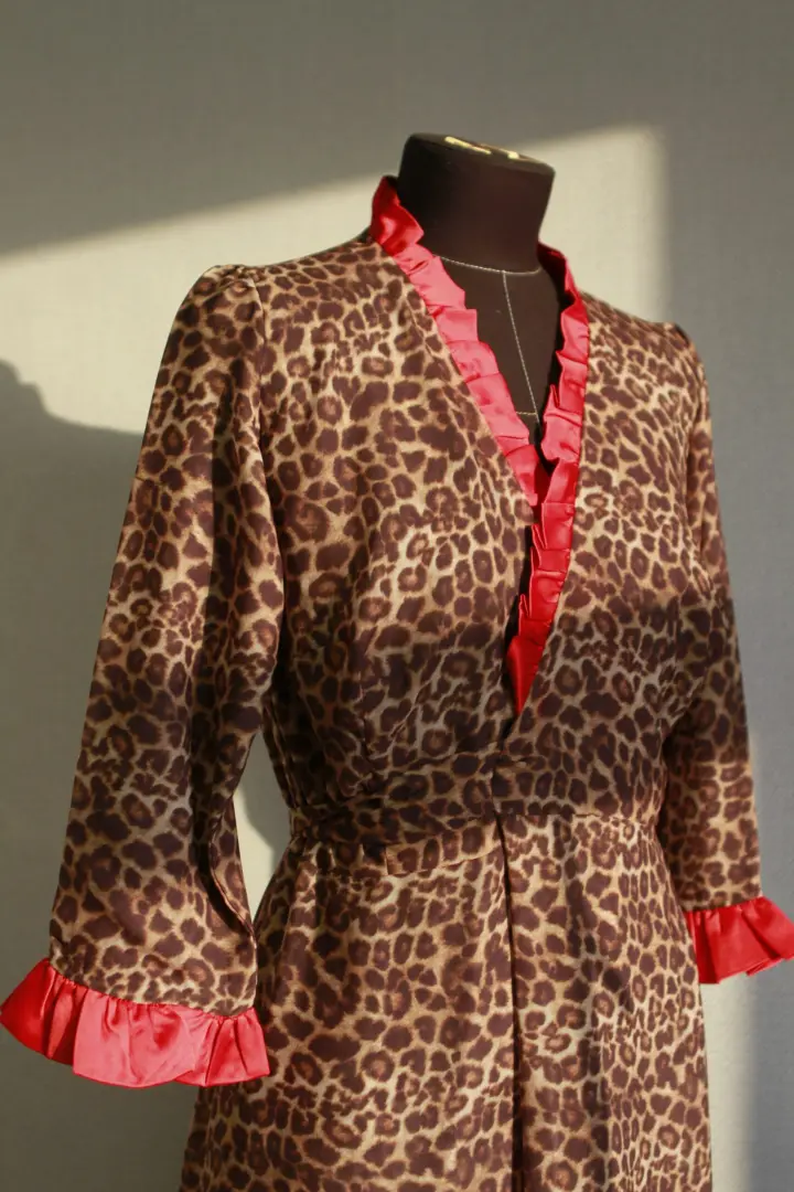 Chiffon Leopard Wrap dress