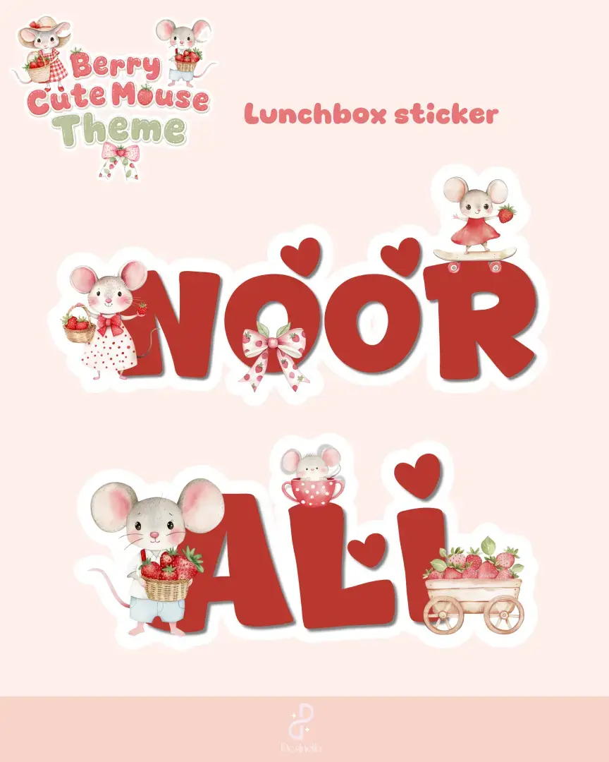 ستيكرات اللانج بوكس بثيم Berry cute mouse