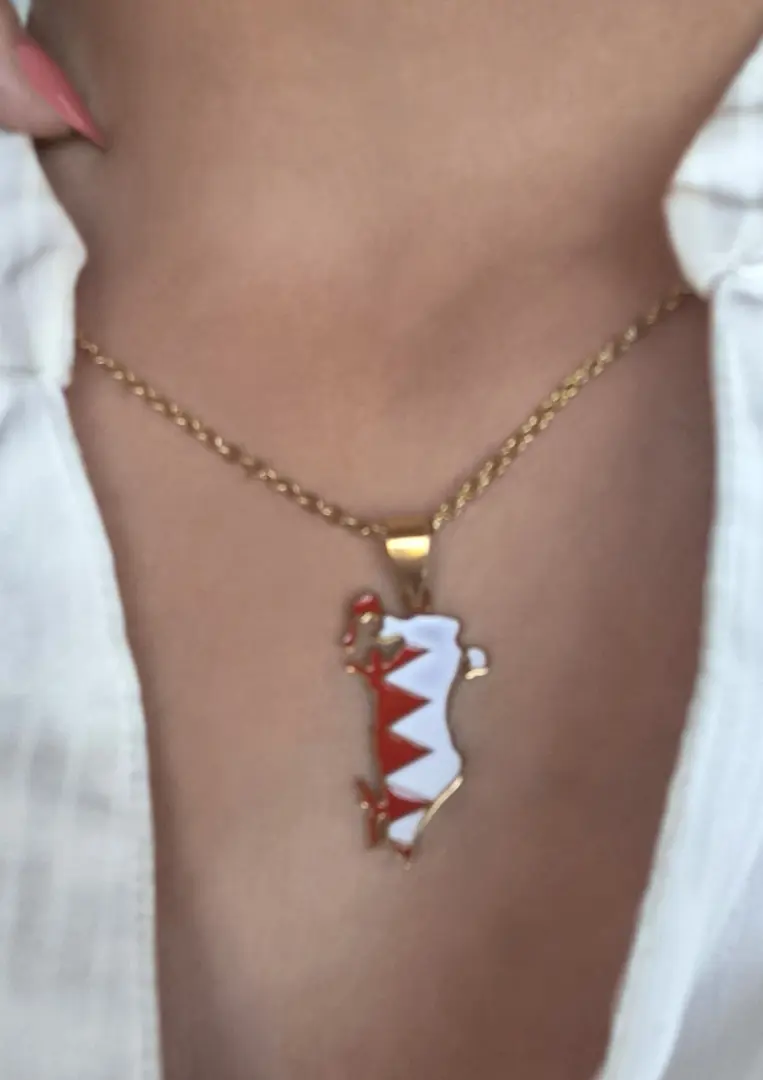 Bahrain Map Necklace
