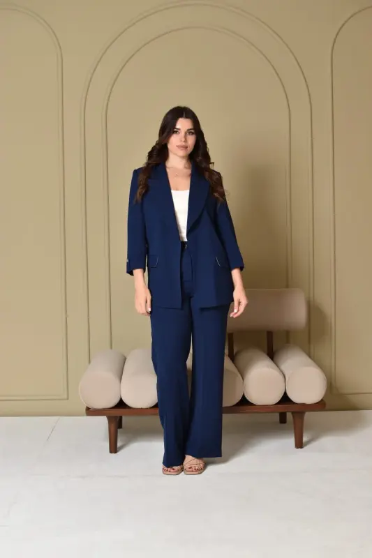 Navy Blue Two Pieces Outfit - LF072501