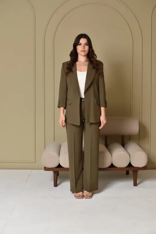 Olive Colour Two Pieces Outfit - LF072502