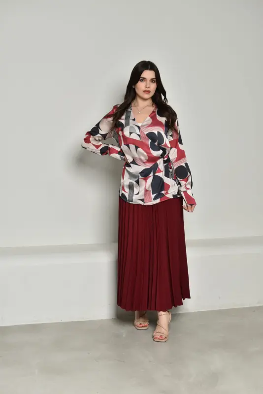 Maroon Skirt -001