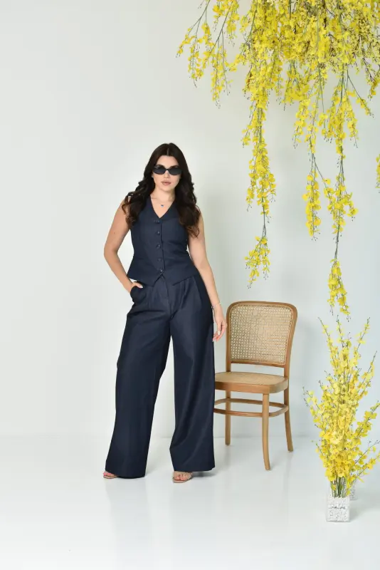 Navy Blue Jeans two pieces outfits