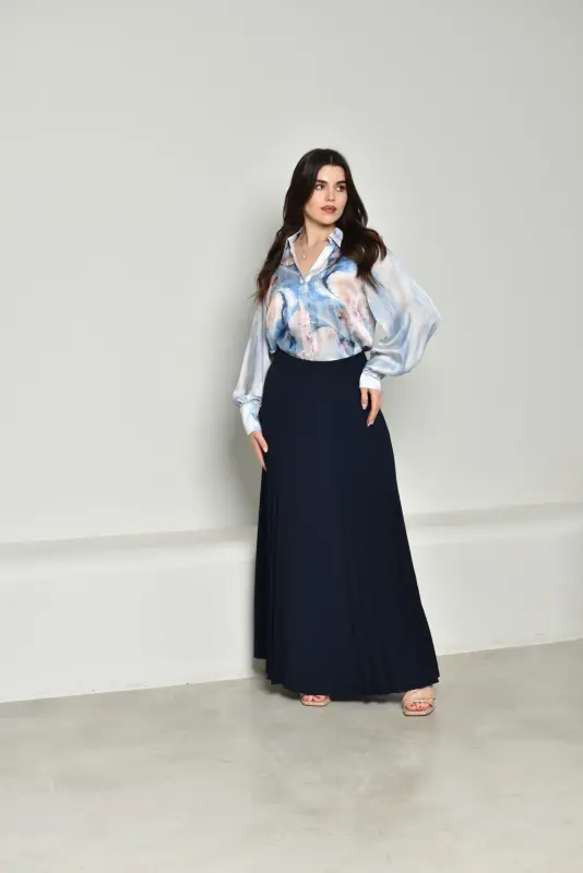 Navy Blue Skirt Long SP04
