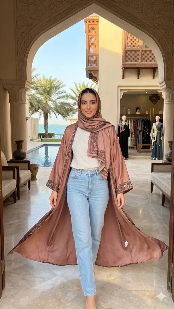 عباية حرير هندي مع الشيلة