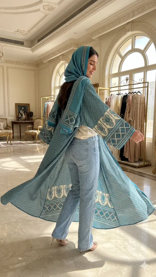 عباية حرير هندي مع الشيلة