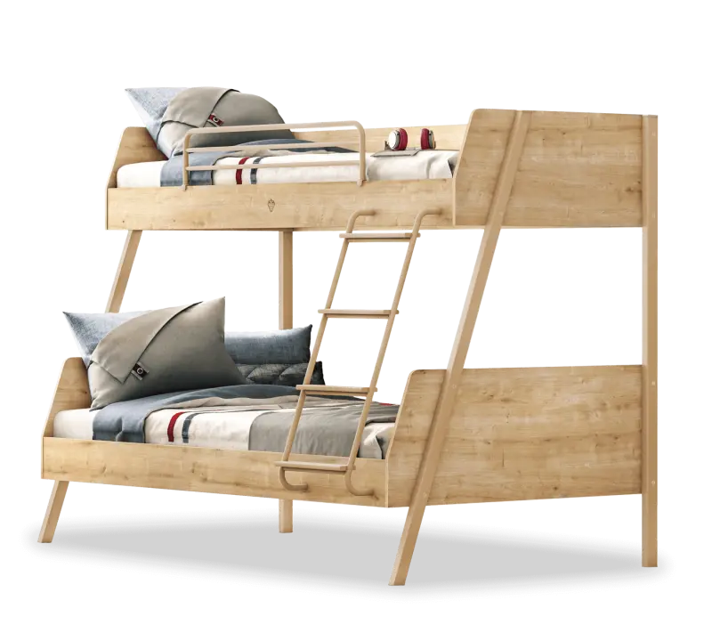 موكا سرير خشبي كبير بطابقين (90x200-120x200 سم)