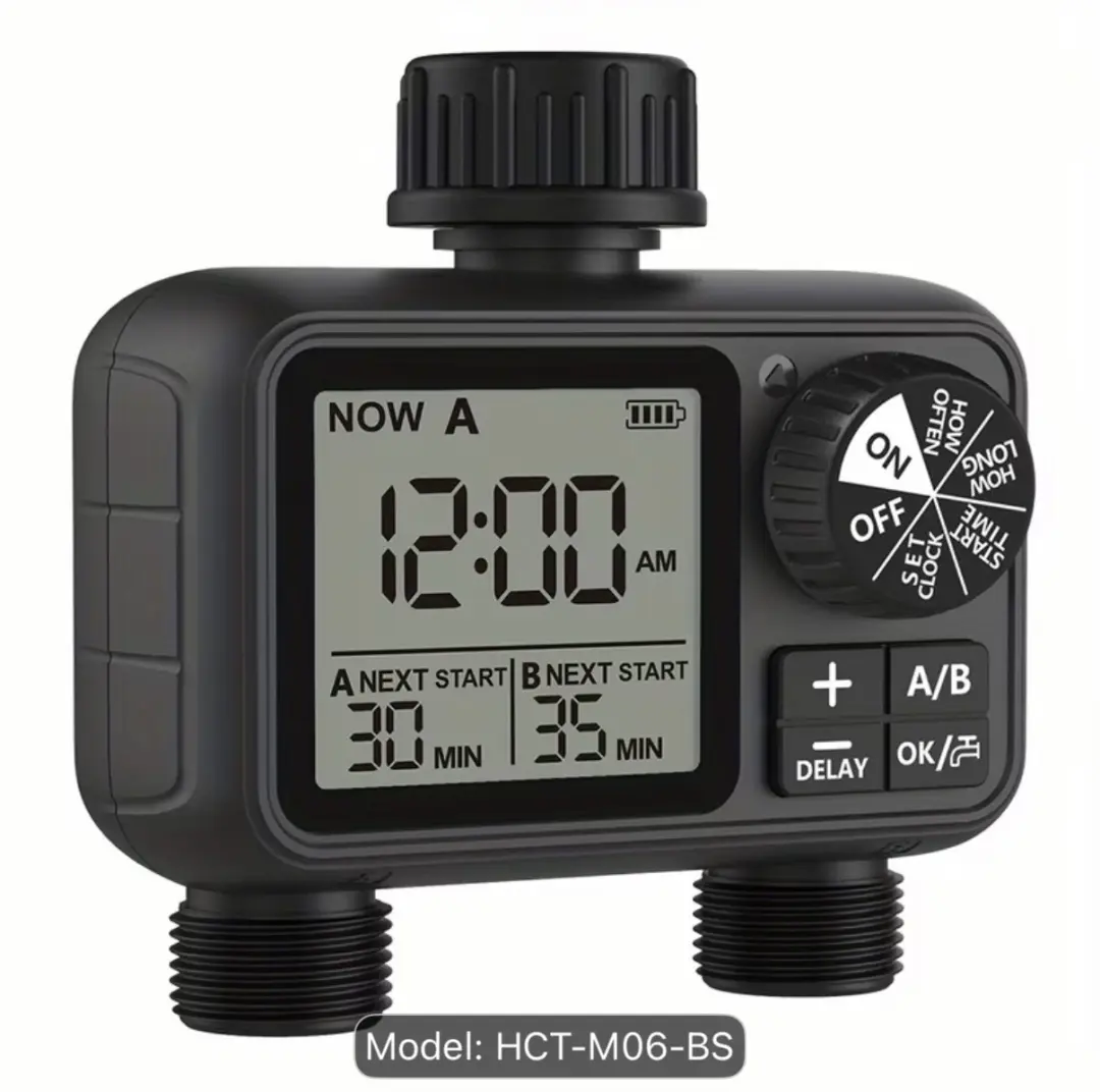 مؤقت ري ذكي ثنائي المخارج (2 Zone Digital Water Timer
