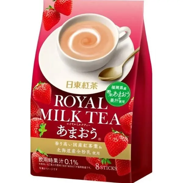 Royal Milk Tea with Strawberry powder شاي حليب بالفراولة