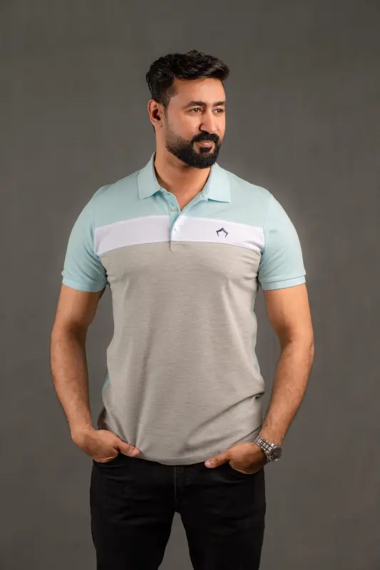 Blue & Gray Polo T-shirt