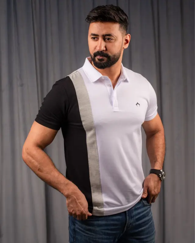 BLACK & GRAY POLO T-SHIRT