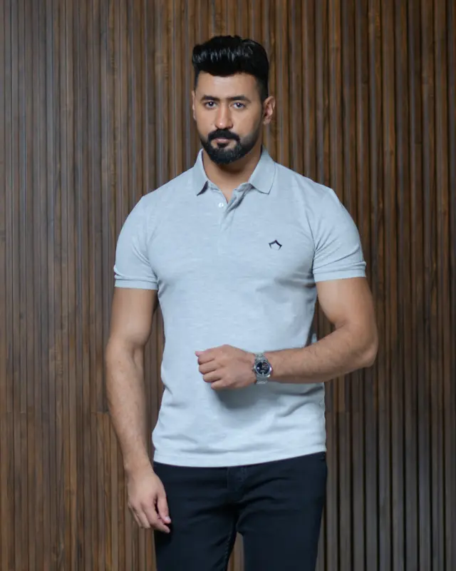GRAY POLO T-SHIRT