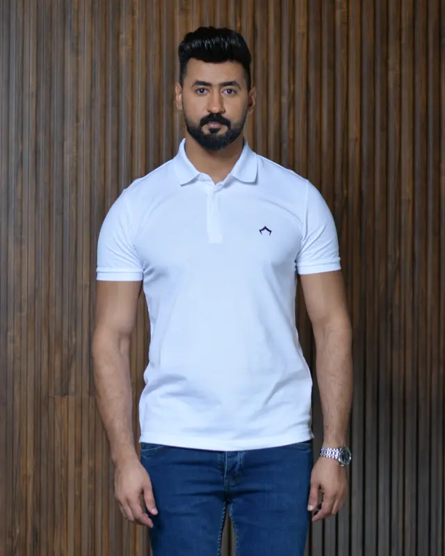 WHITE POLO T-SHIRT