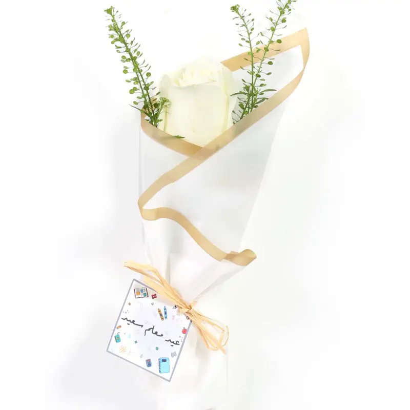 Teachers Day White Velvet Rose