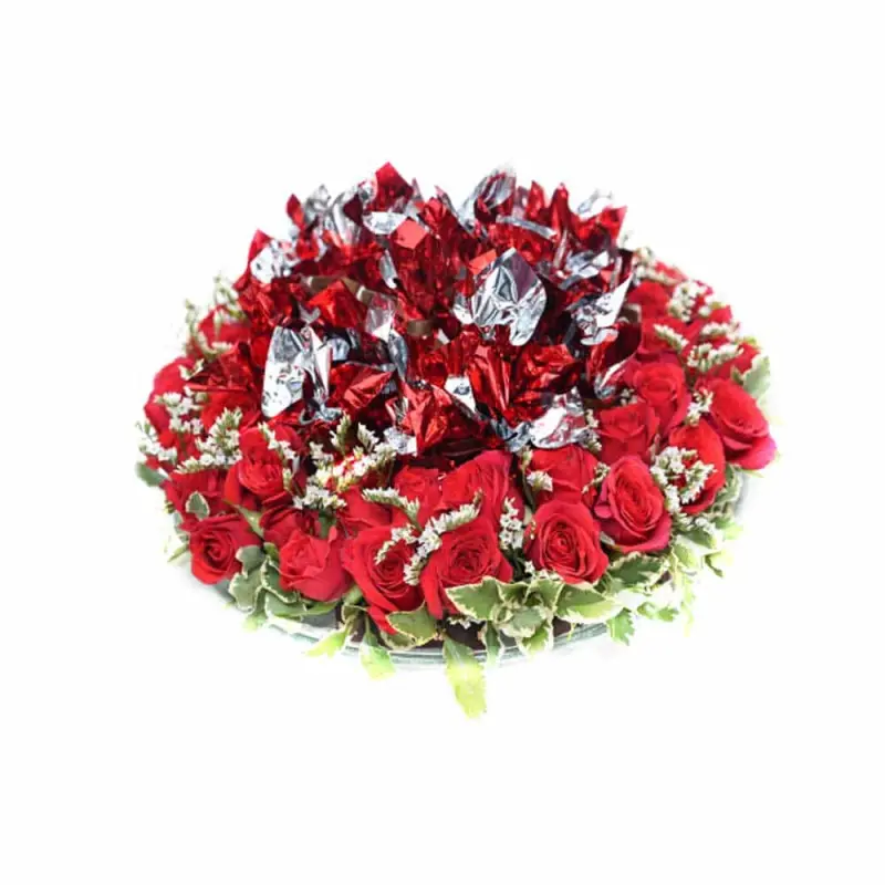 Red Gianduja Valentine Plate