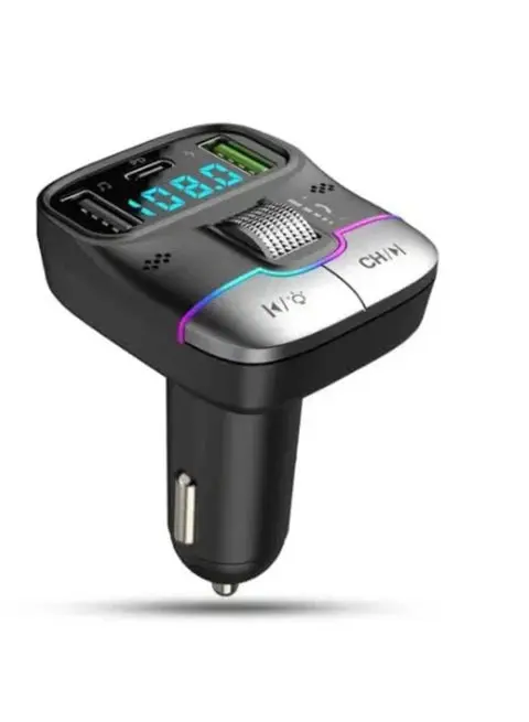 محول FM لاسلكي GD-BT39 مع منافذ USB وType-C