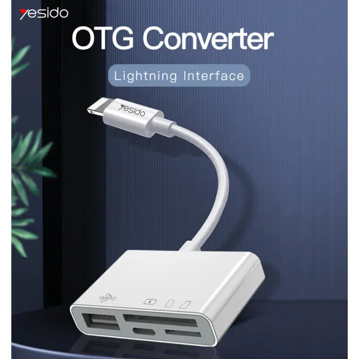 محولة Lightning متعددة المخارج OTG Adapter Dual