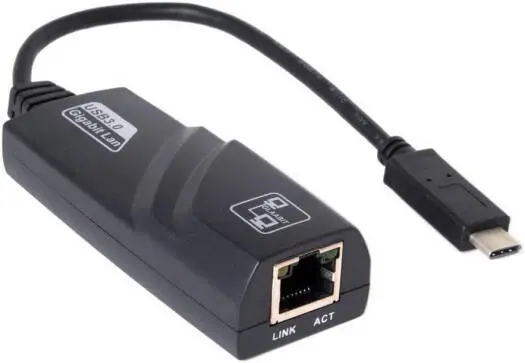 كابل Type C To Ethernet عام، بسرعة 10/100/1000 ميجابايت في الثانية، USB 3.0، متوافق مع Windows 10/8.