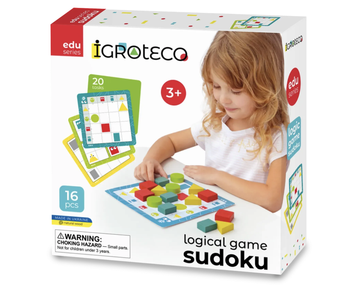 Houten logicaspel – Geometrische Sudoku.