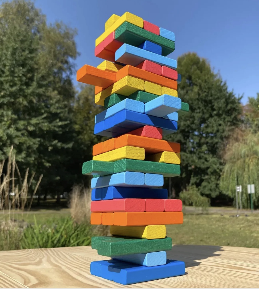 Colorful balancing tower