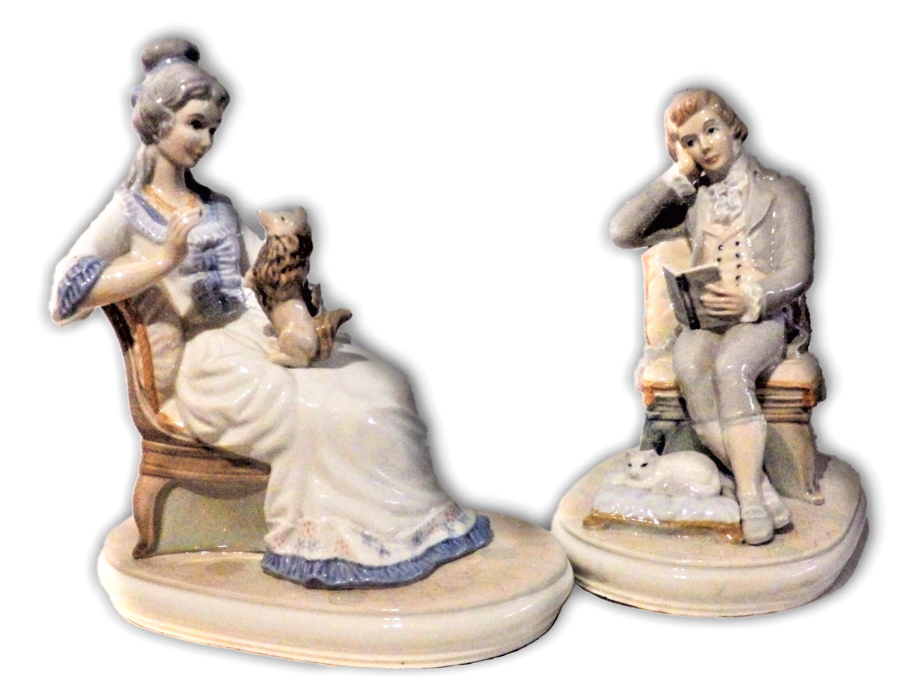 PAREJA DE FIGURAS PORCELANA BRILLO Estilo Lladro. 26 x 25 x 16 cm - foto 5