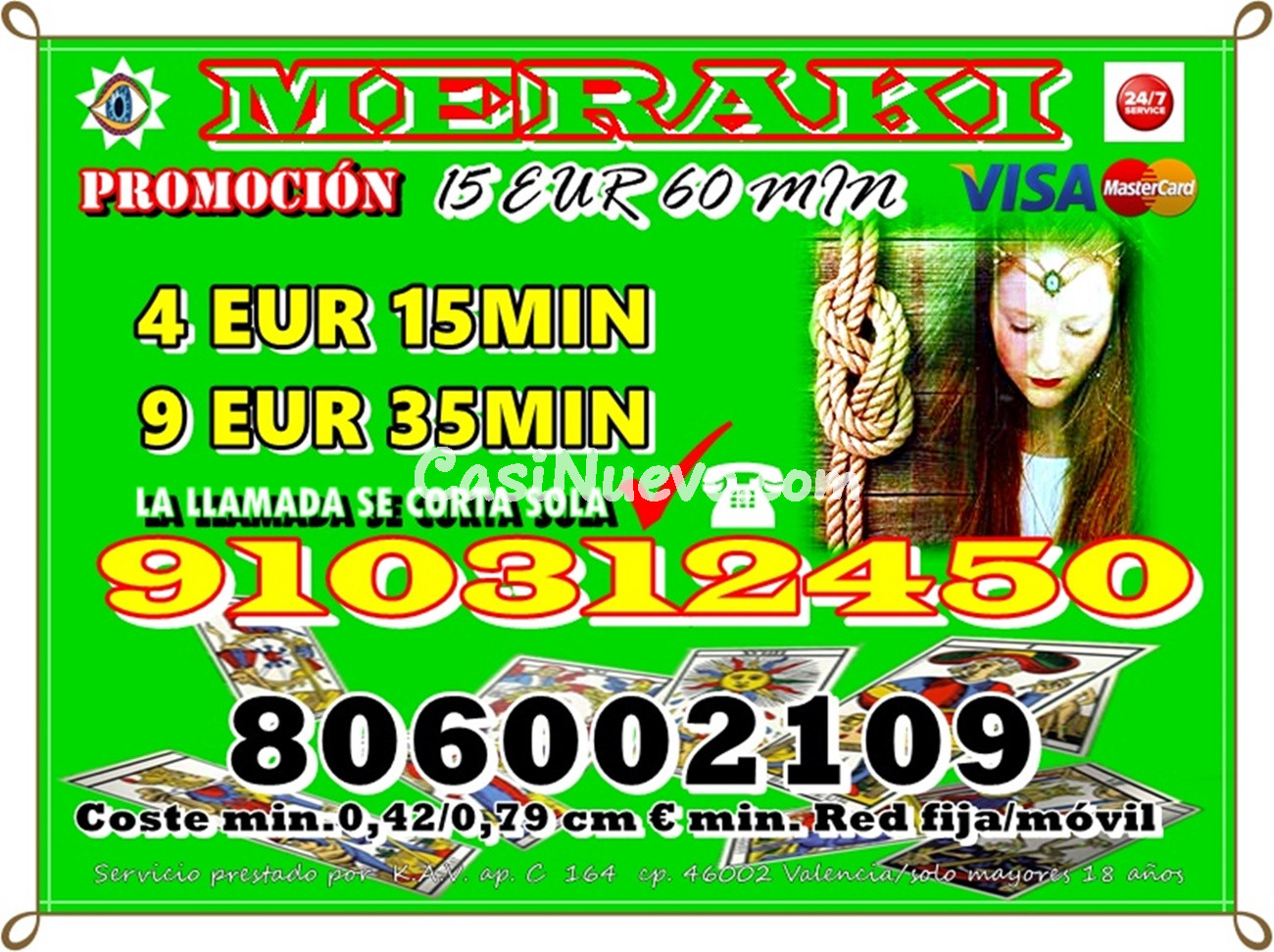 EXPERTAS CARTOMANTES 4 € 15 min/