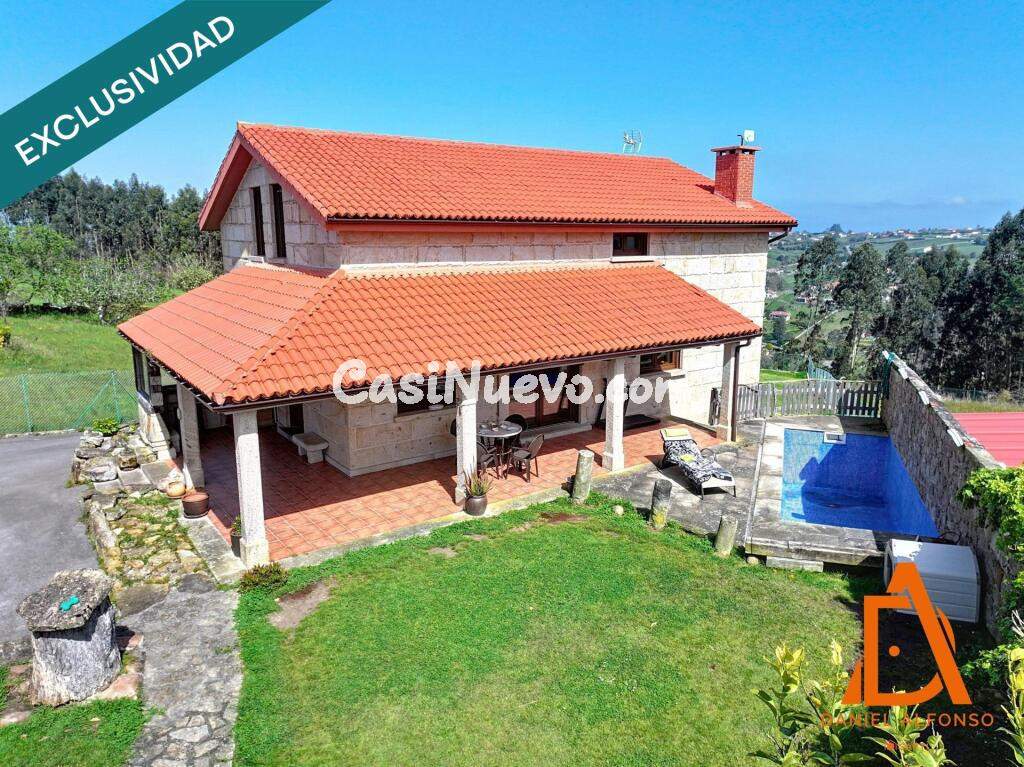 Amplitud, jardín y piscina a 5 min de la playa y 15 de gijón
