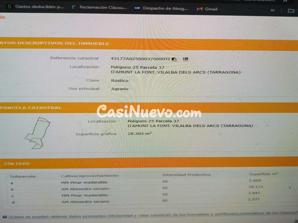 Suelo rústico en Venta en Vilalba Dels Arcs Tarragona