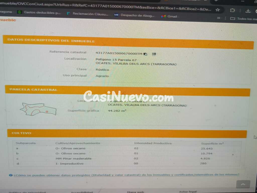 Suelo rústico en Venta en Vilalba Dels Arcs Tarragona