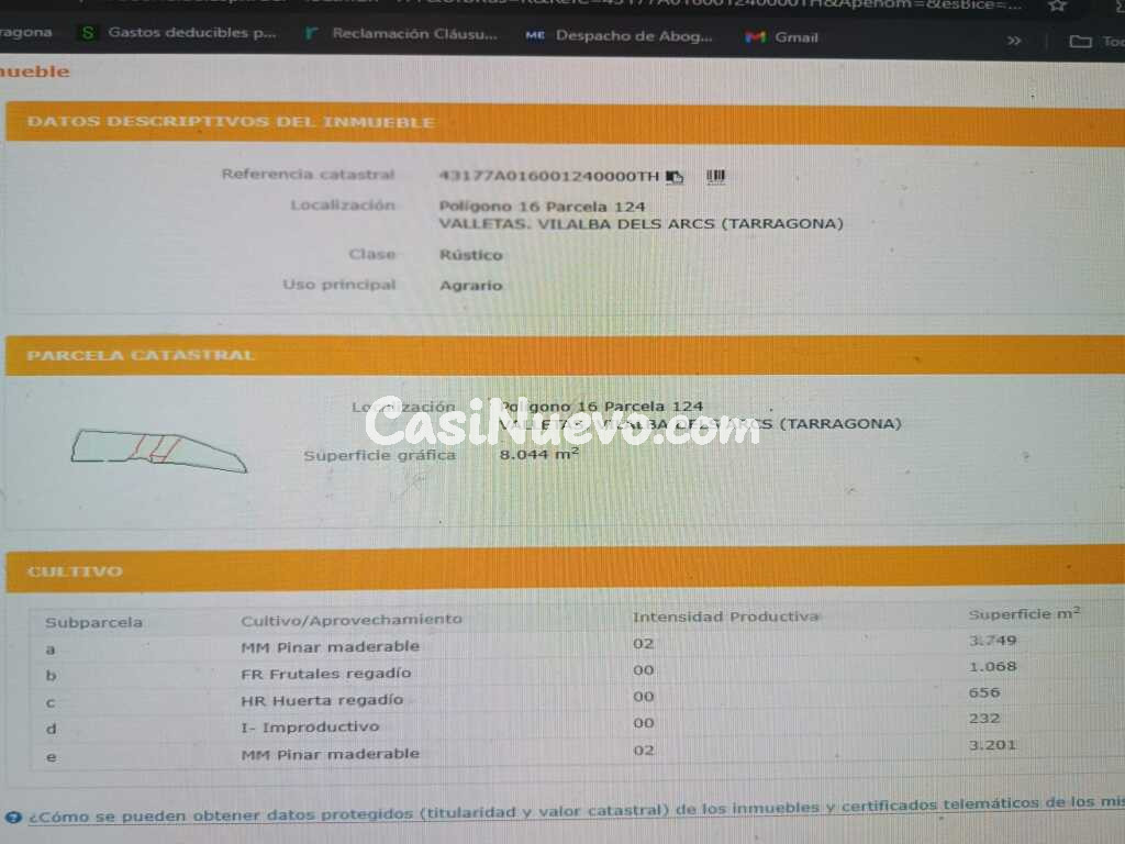 Suelo rústico en Venta en Vilalba Dels Arcs Tarragona