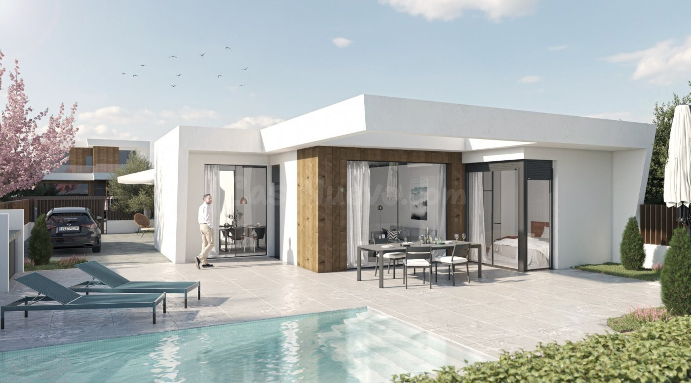 VILLAS DE OBRA NUEVA DE UNA SOLA PLANTA EN CAMPO DE GOLF ALTAONA, MURCIA