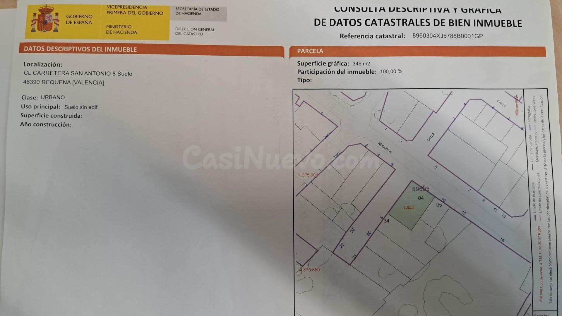 Solar urbano en esquina de 346 m2 en San Antonio de Requena - foto 3