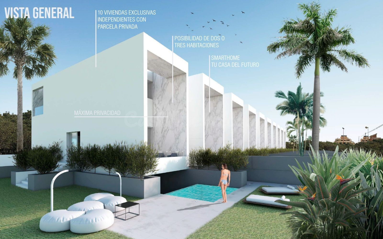 Lujosas villas independientes con piscina privada desbordante, garaje para 2 coches, 3/4 habitaciones y 3 baños en el centro de El Albir. - foto 5