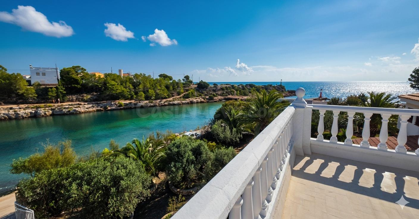 Exclusiva villa frente al mar con vistas panorámicas, piscin