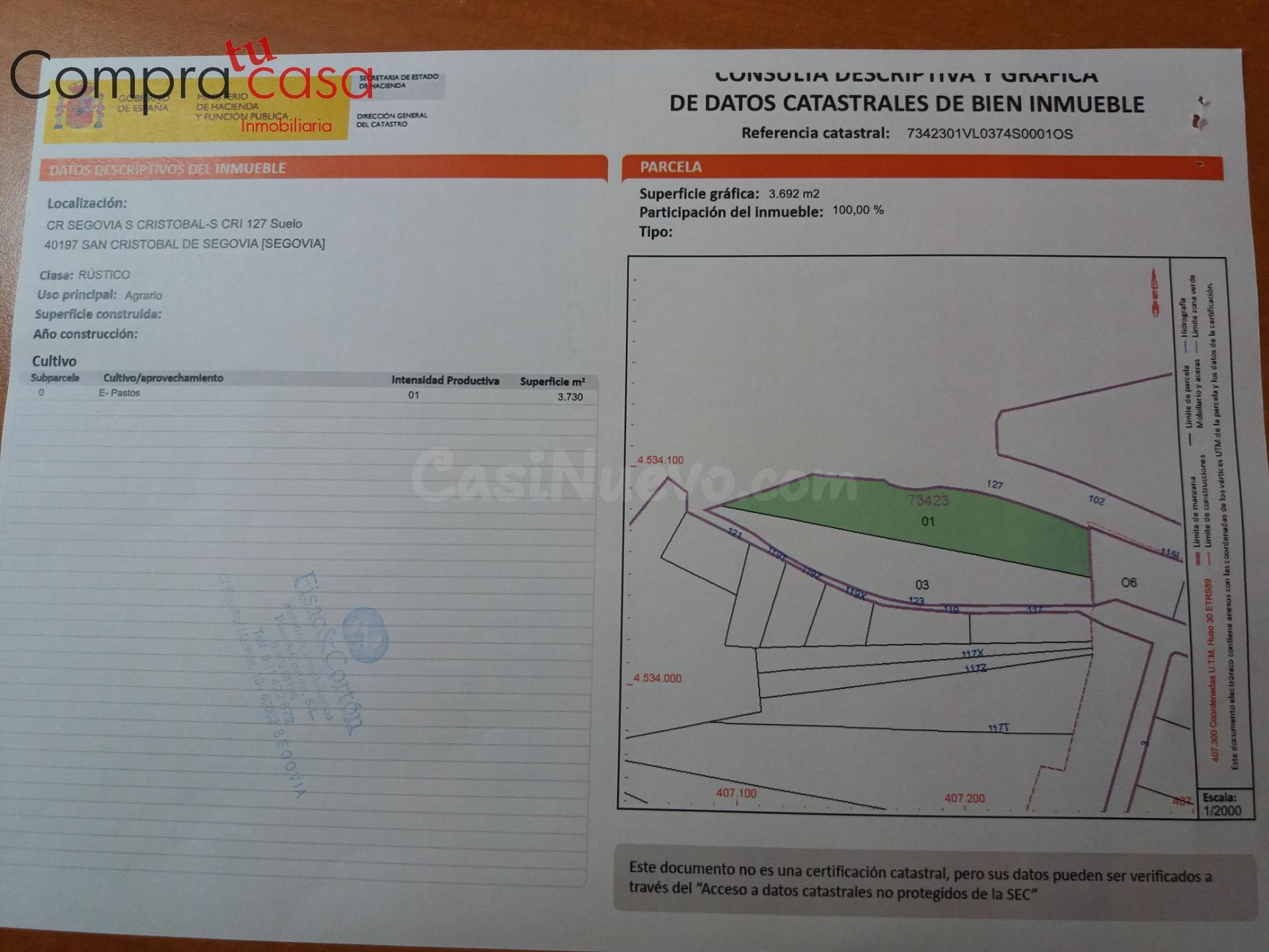 VENTA.-.LOTE DE FINCAS RUSTICAS EN SAN CRISTOBAL-SEGOVIA
