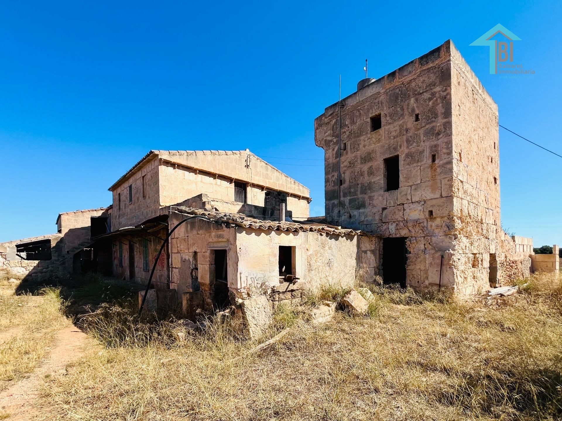 Finca rústica con terreno para renovar en Campos.
