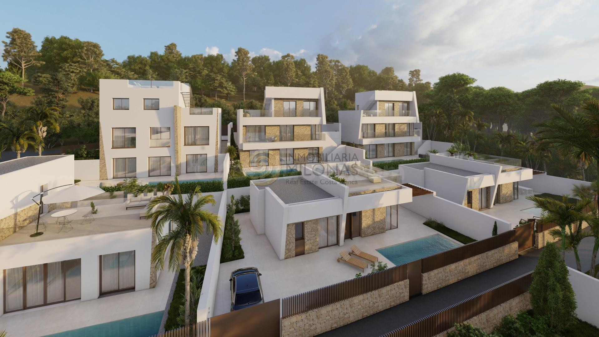 Villas independientes de hasta 4 dormitorios con piscina privada y vistas al mar y montaña en Finest